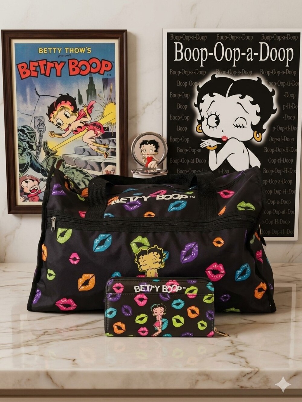 Betty Boop Cream Tote Bag With Matching Wallet